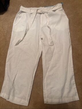 Liz Claiborne Women’s White Linen Drawstring Pants